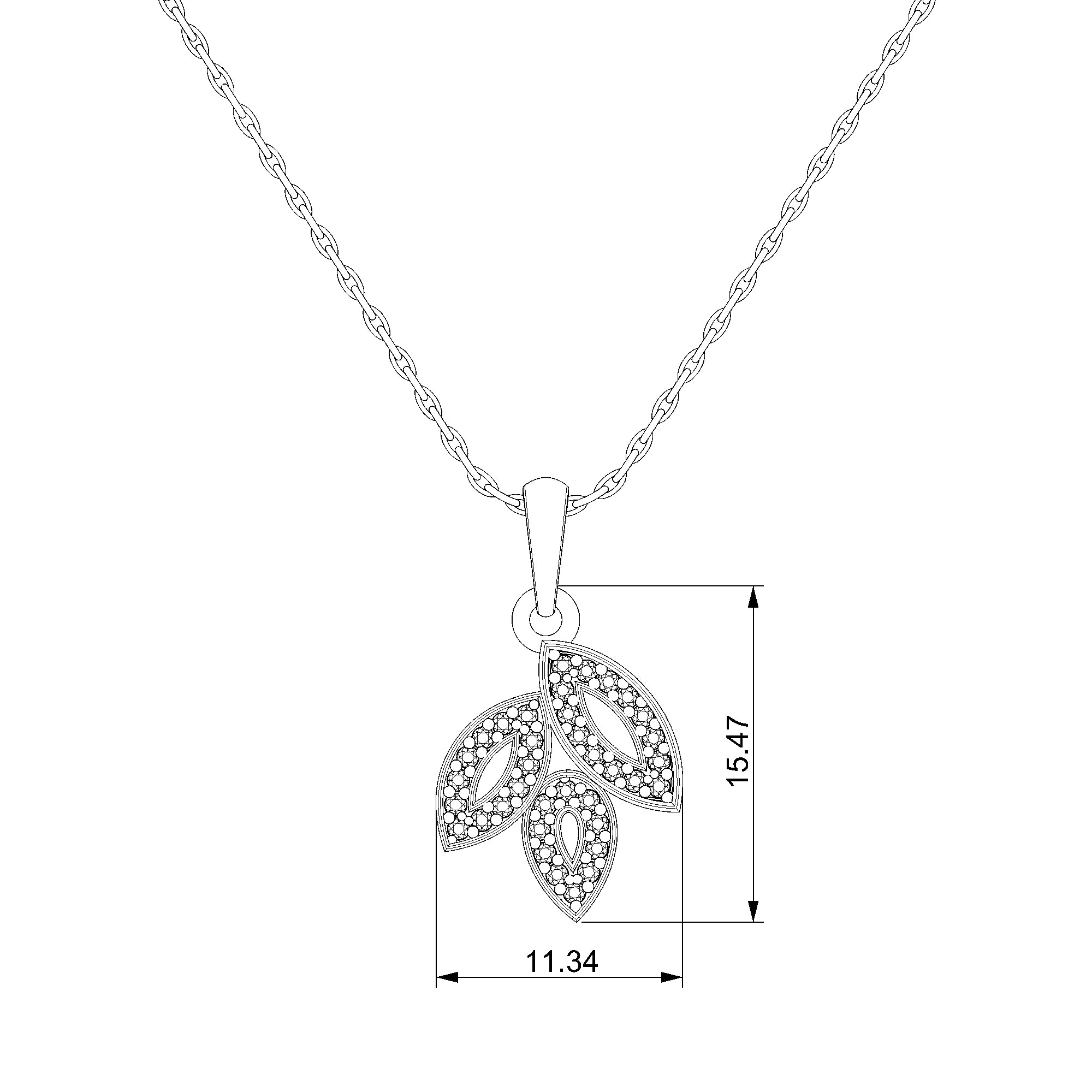 Pargold Solid Gold Enchanting Leaf Design Pendant-Static