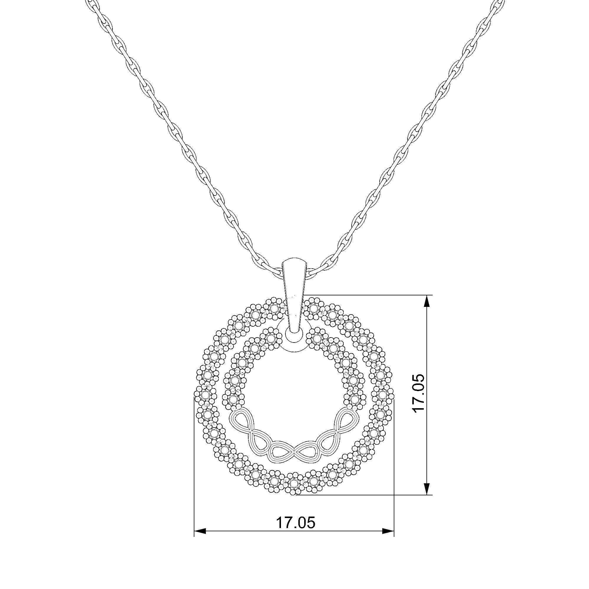 Pargold Solid Gold Timeless Elegance Radiant Circle Pendant-Static