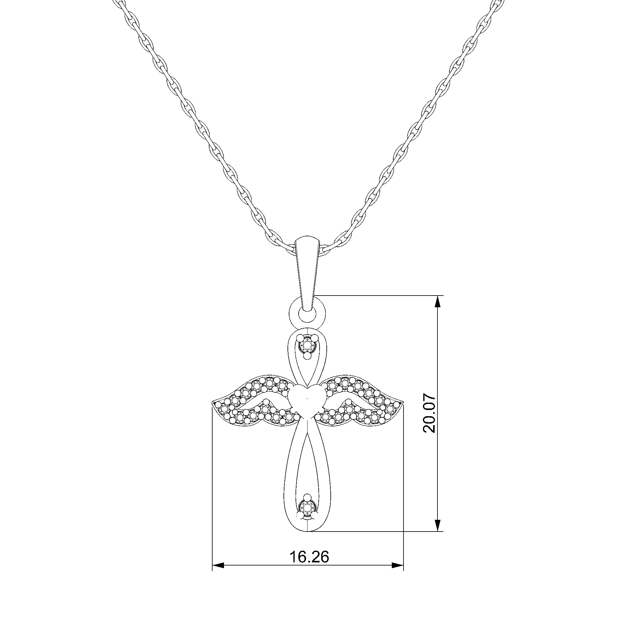 Pargold Solid Gold Celestial Grace Radiant Pendant-Static