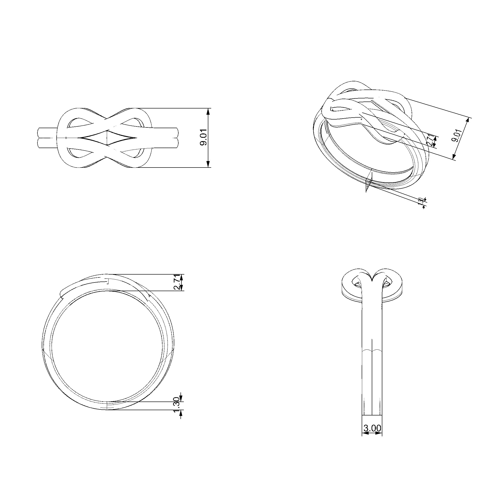 Pargold Solid Gold Eternal Embrace Knot Ring-Static