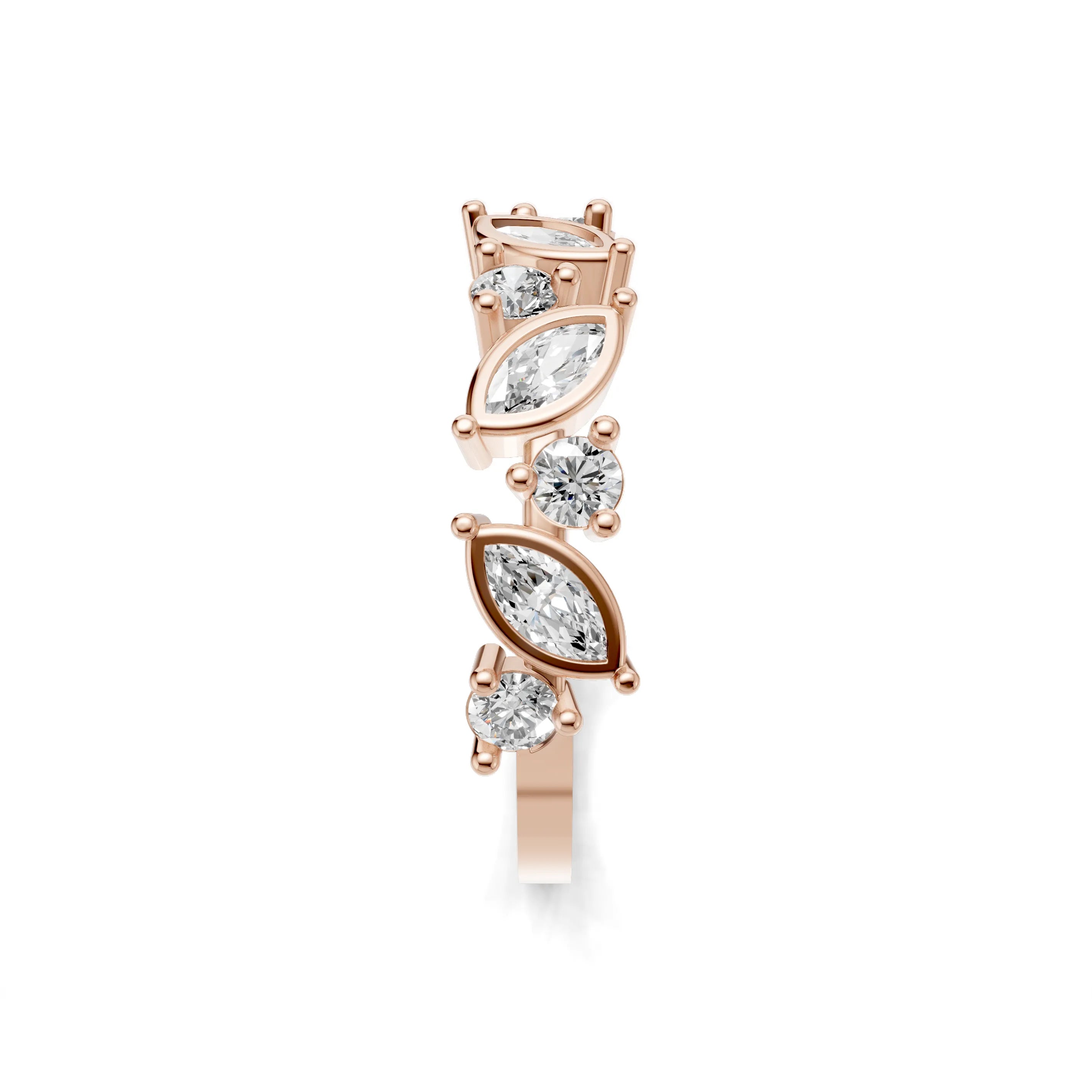 Pargold Solid Gold Marquise Mosaic Spark Ring -Rose_Diamond_Diamond_Static_Rose