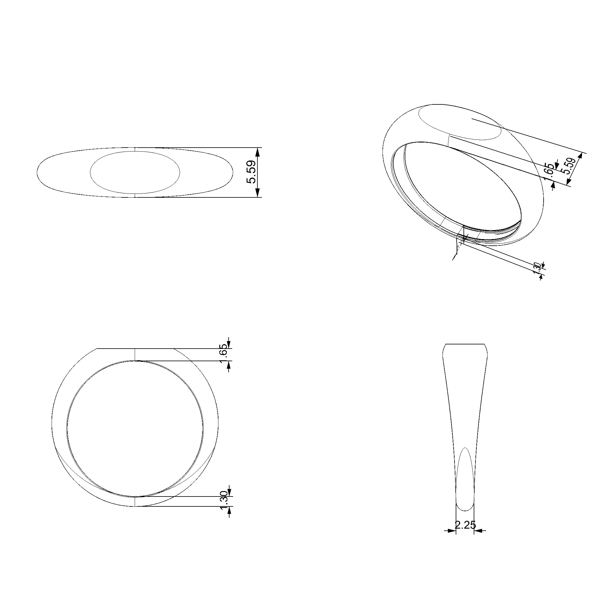 Pargold Solid Gold Sleek Elegance Dome Ring-Static