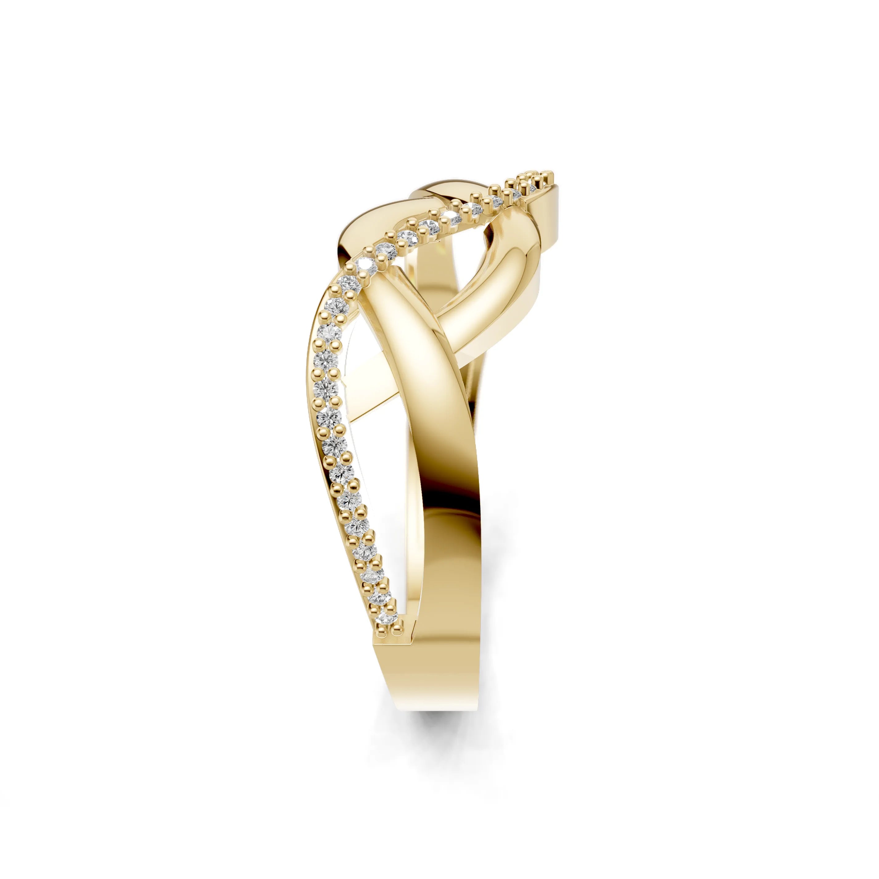 Pargold Solid Gold Symphonic Infinity Swirl Pave Ring -Gold_Diamond_Diamond_Static_Gold