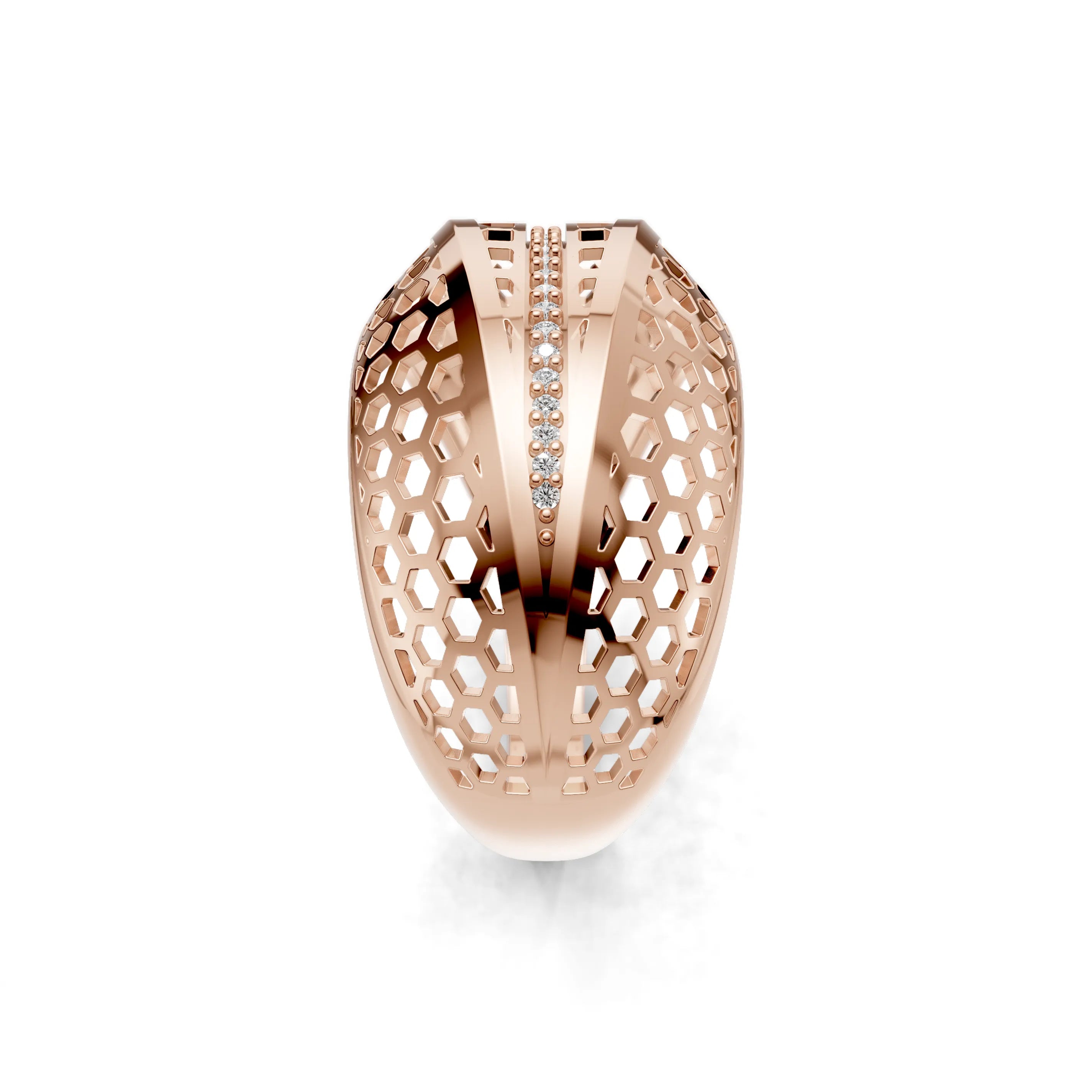 Pargold Solid Gold Honeycomb Sparkle Pave Engagement Band -Rose_Diamond_Diamond_Static_Rose