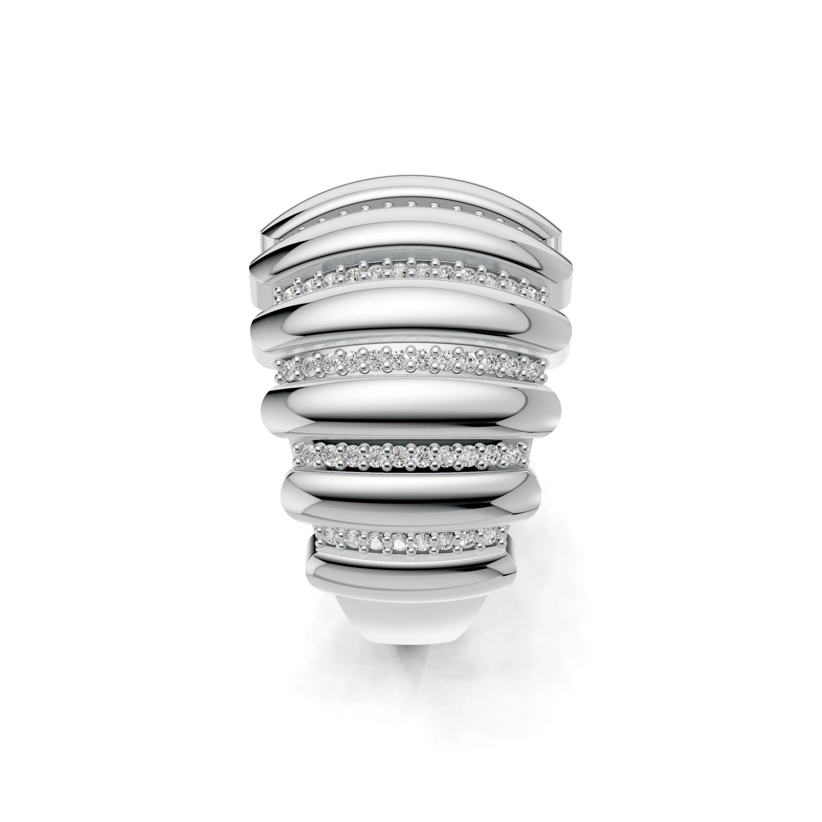 Pargold Solid Gold Lumina Parallelle Statement Ring -Silver_Diamond_Diamond_Static_Silver