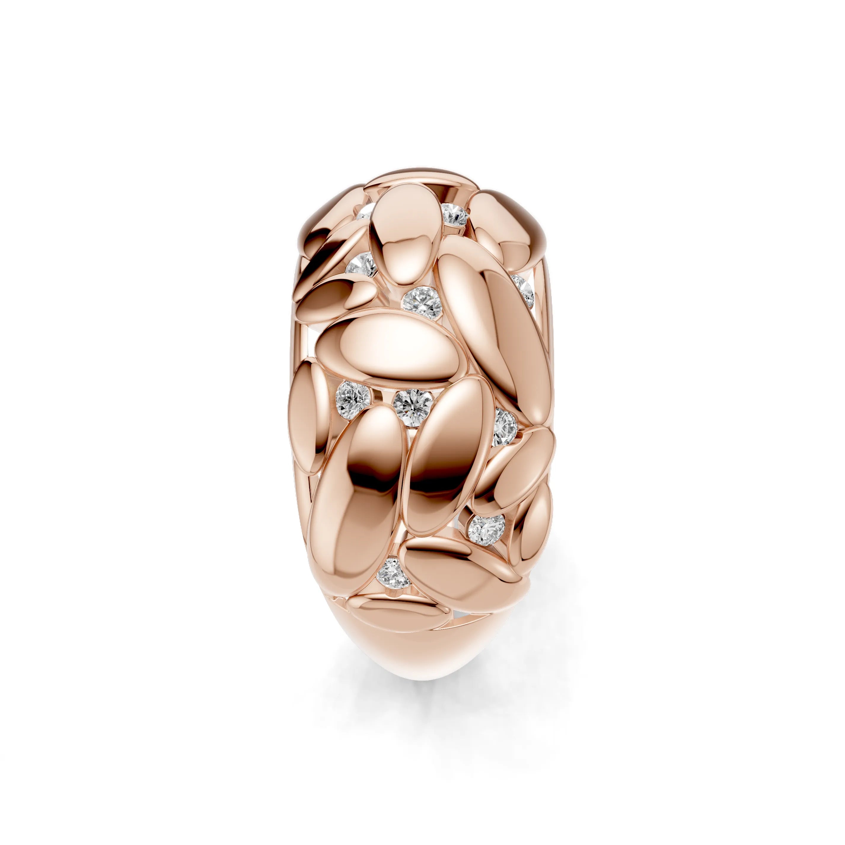 Pargold Solid Gold Floral Finesse Pave Ring -Rose_Diamond_Diamond_Static_Rose