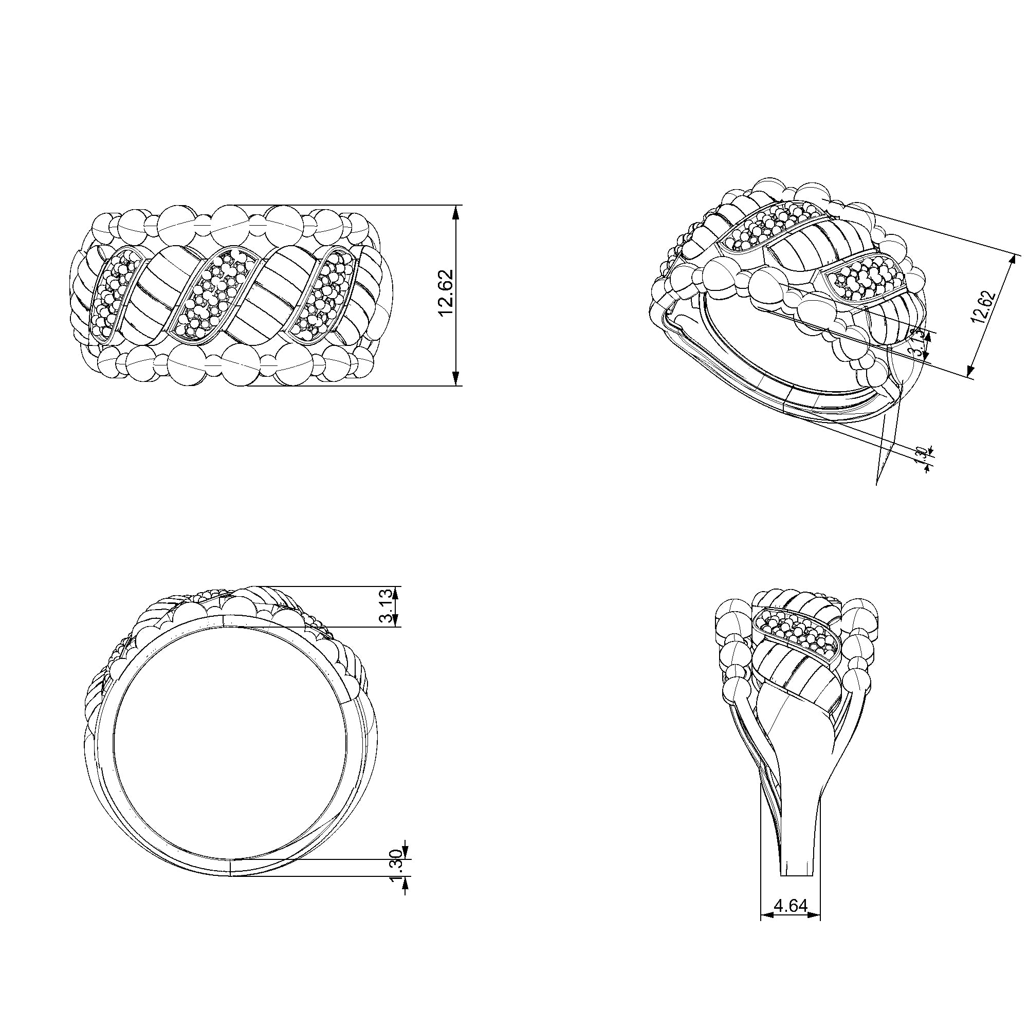 Pargold Solid Gold Candy Glitz Infinity Band-Static