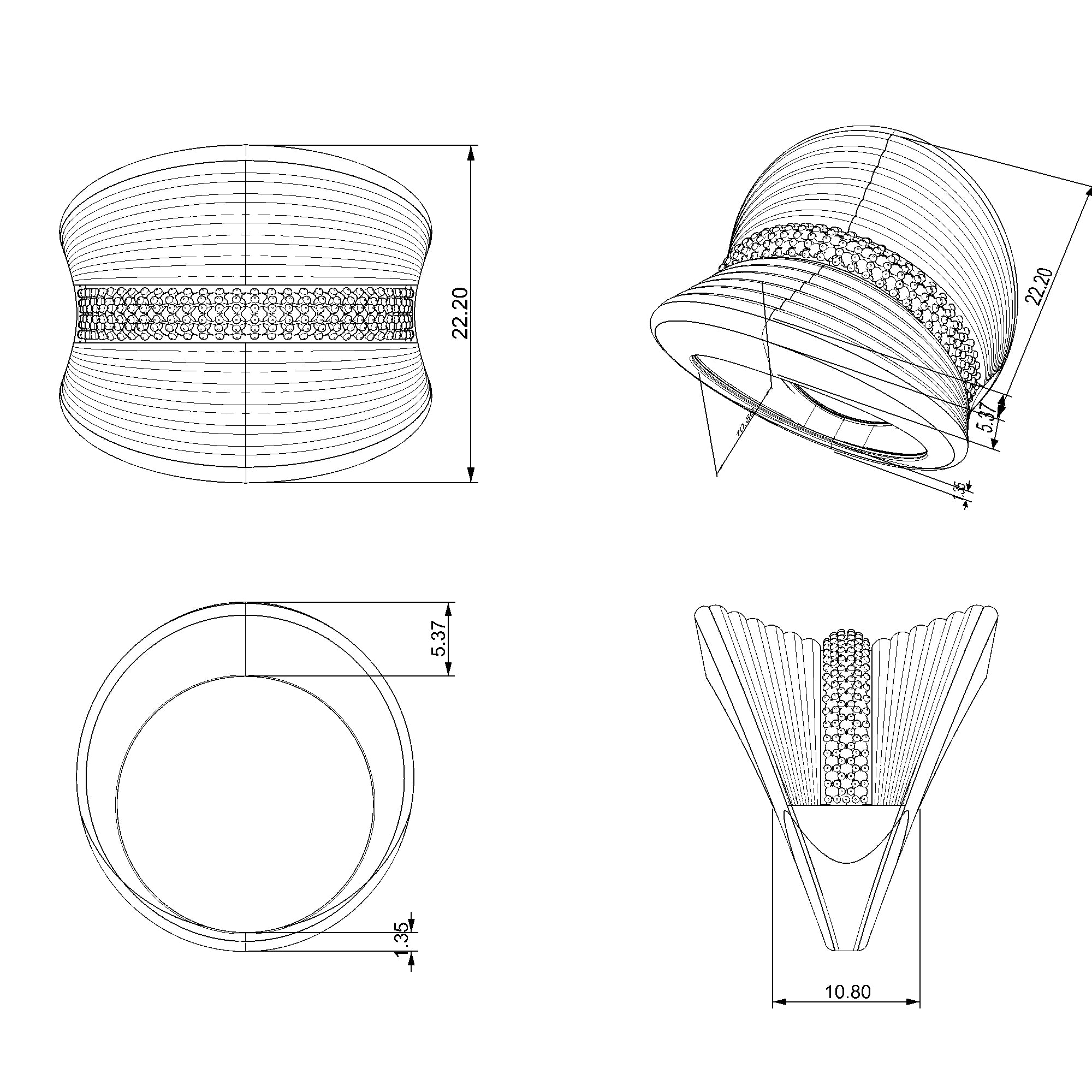 Pargold Solid Gold Luxe Helix Gleam Band-Static