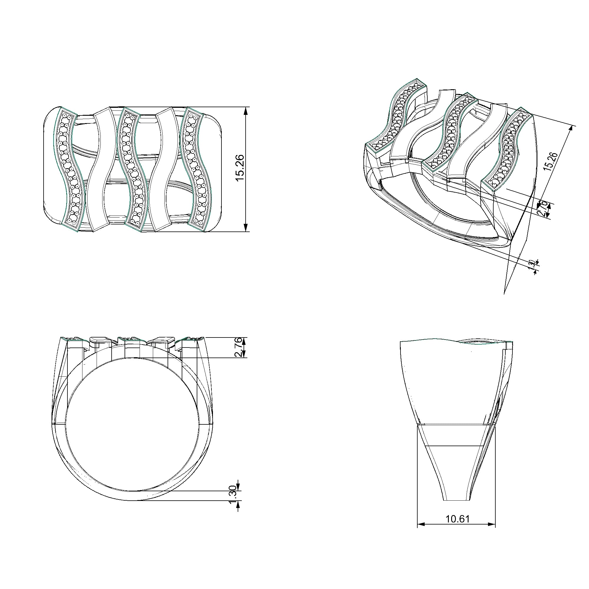 Pargold Solid Gold Golden Serenade Accent Band-Static
