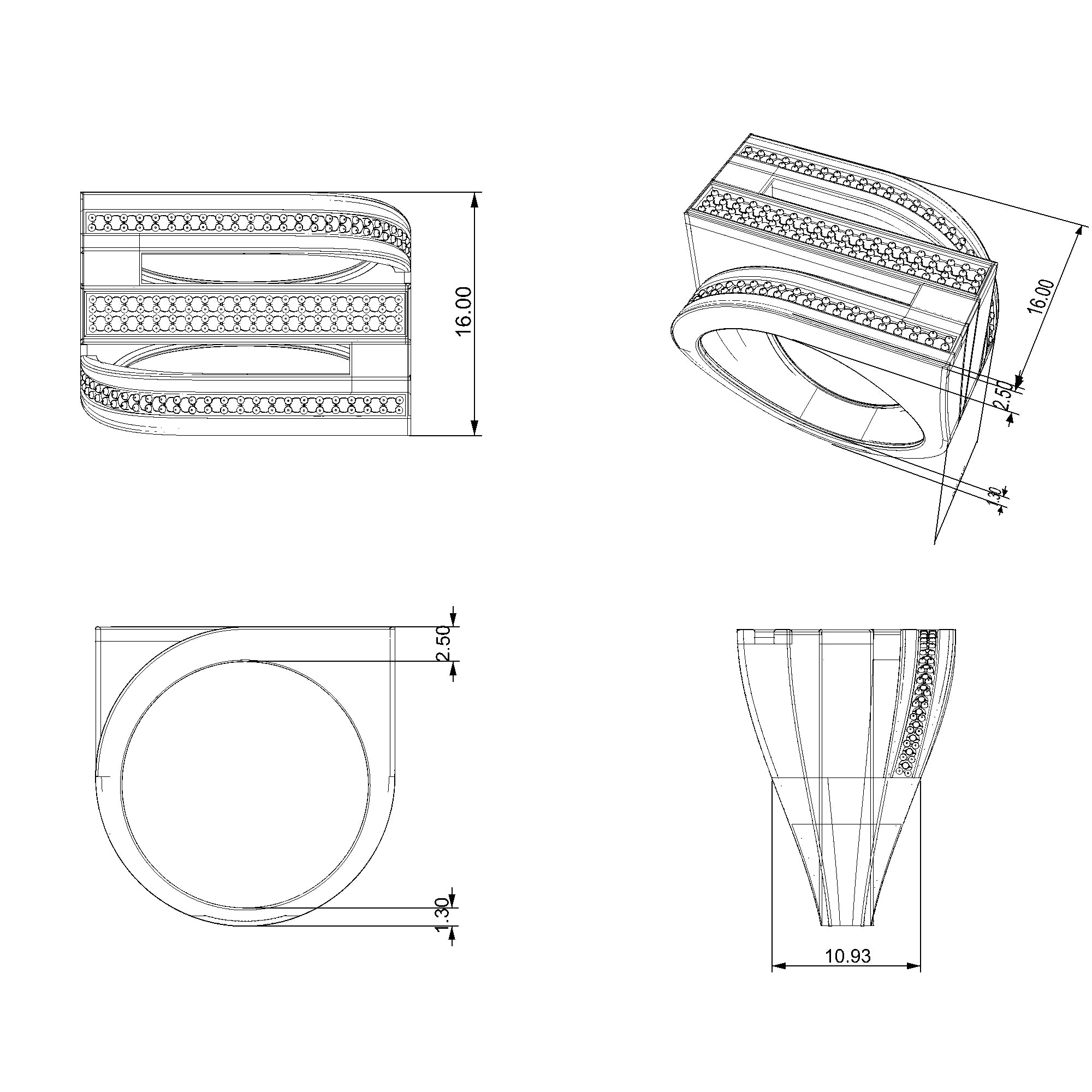 Pargold Solid Gold Contemporary Cascade Elegance Band-Static