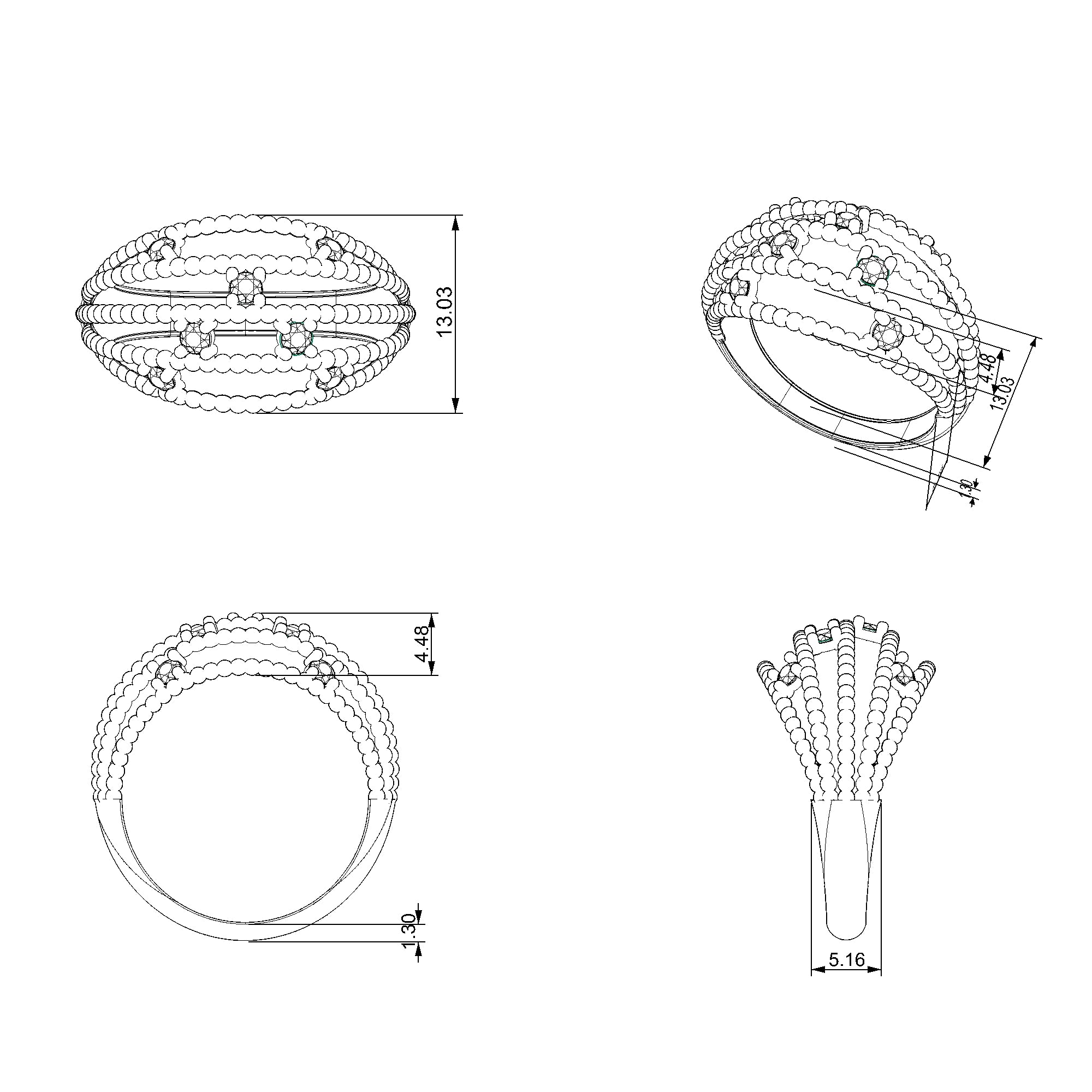 Pargold Solid Gold Modern Majesty Geometric Band-Static