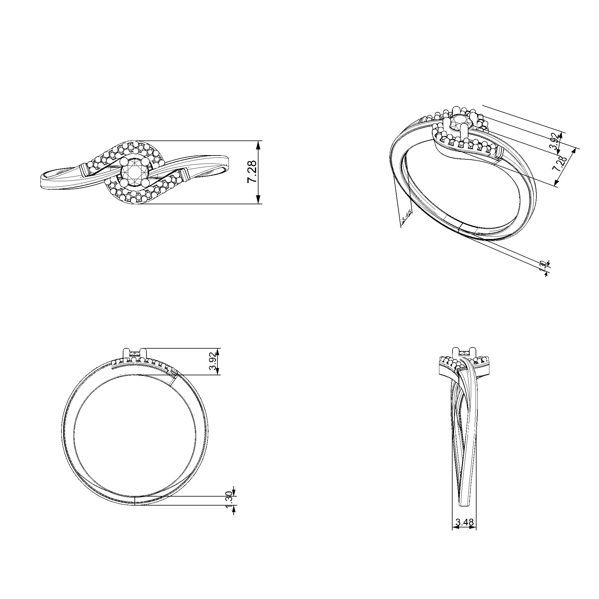 Pargold Solid Gold Orbit Brilliance Ring-Static