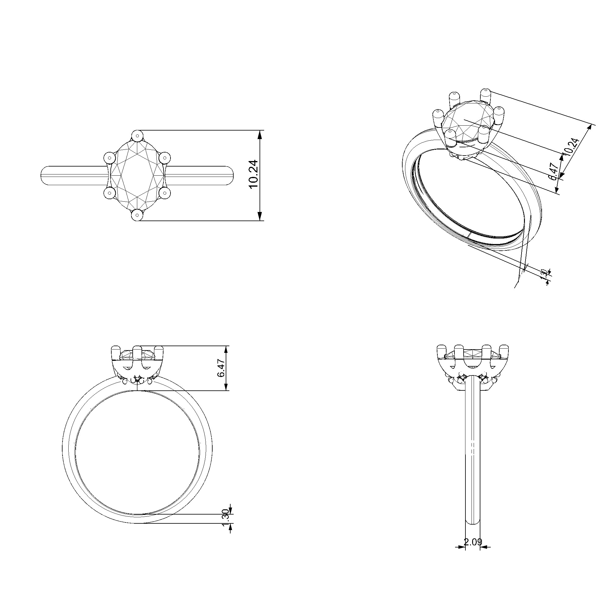 Pargold Solid Gold Soleil Classic Solitaire Gemstone Ring-Static