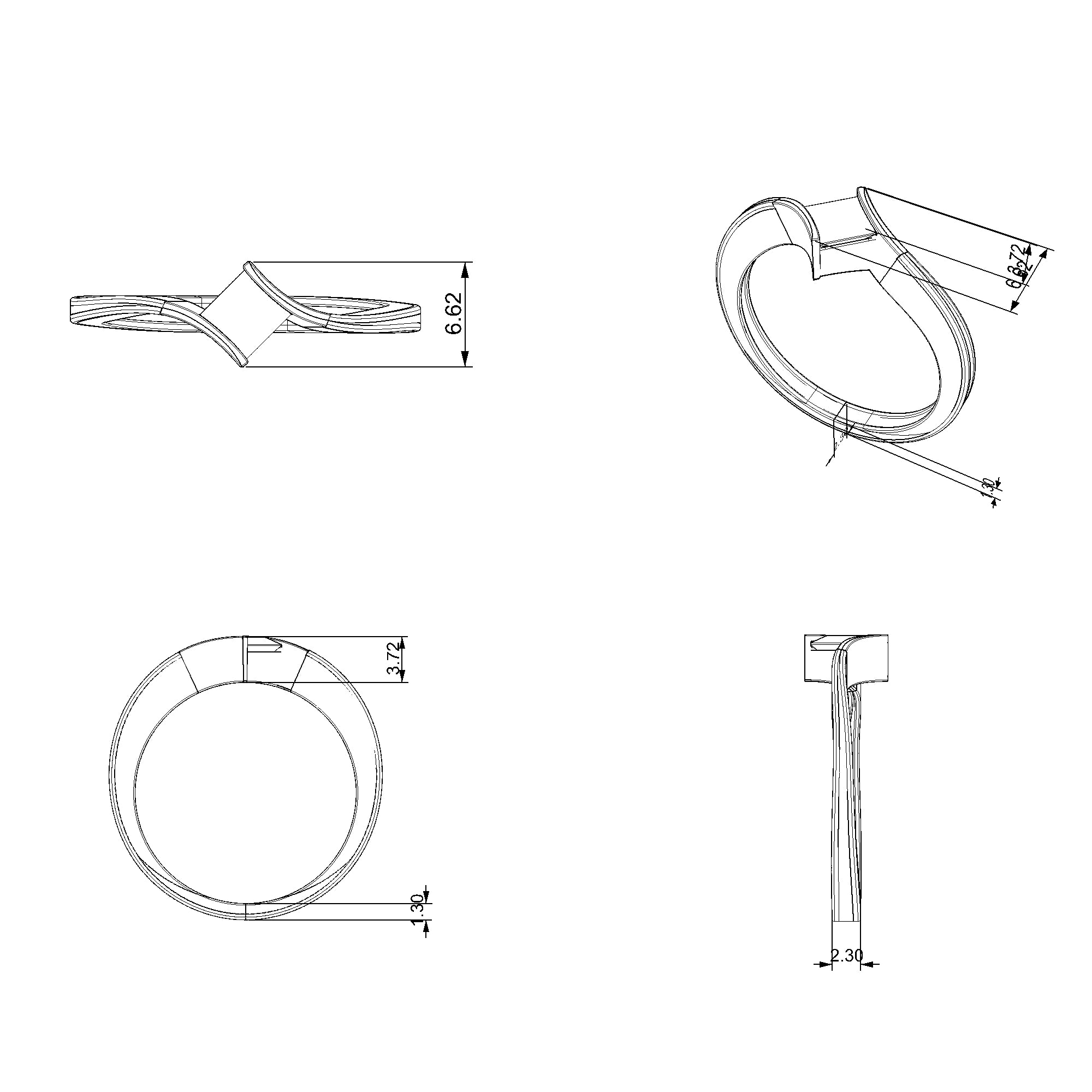 Pargold Solid Gold Modern Embrace Square Gemstone Ring-Static