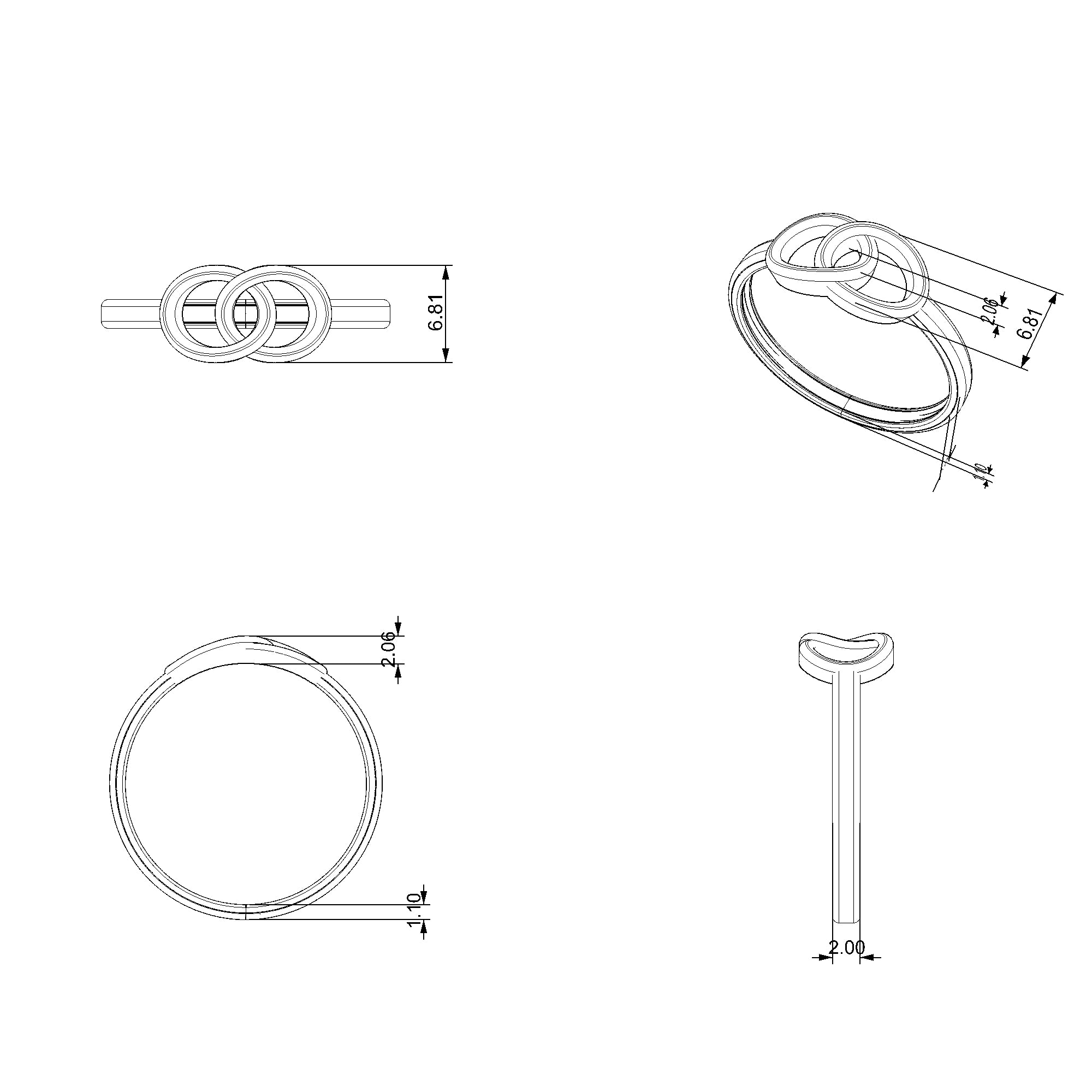 Pargold Solid Gold Timeless Embrace Infinity Ring-Static