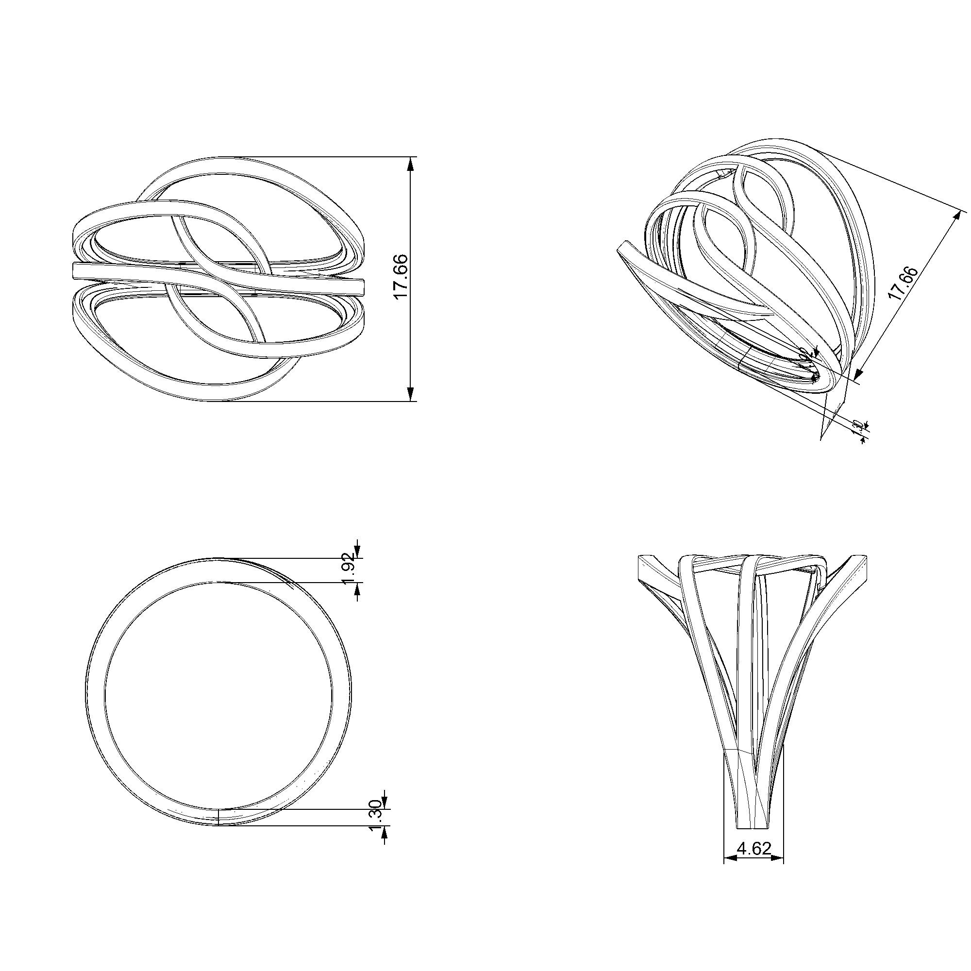Pargold Solid Gold Luxe Serenity Twisted Leaf Ring-Static