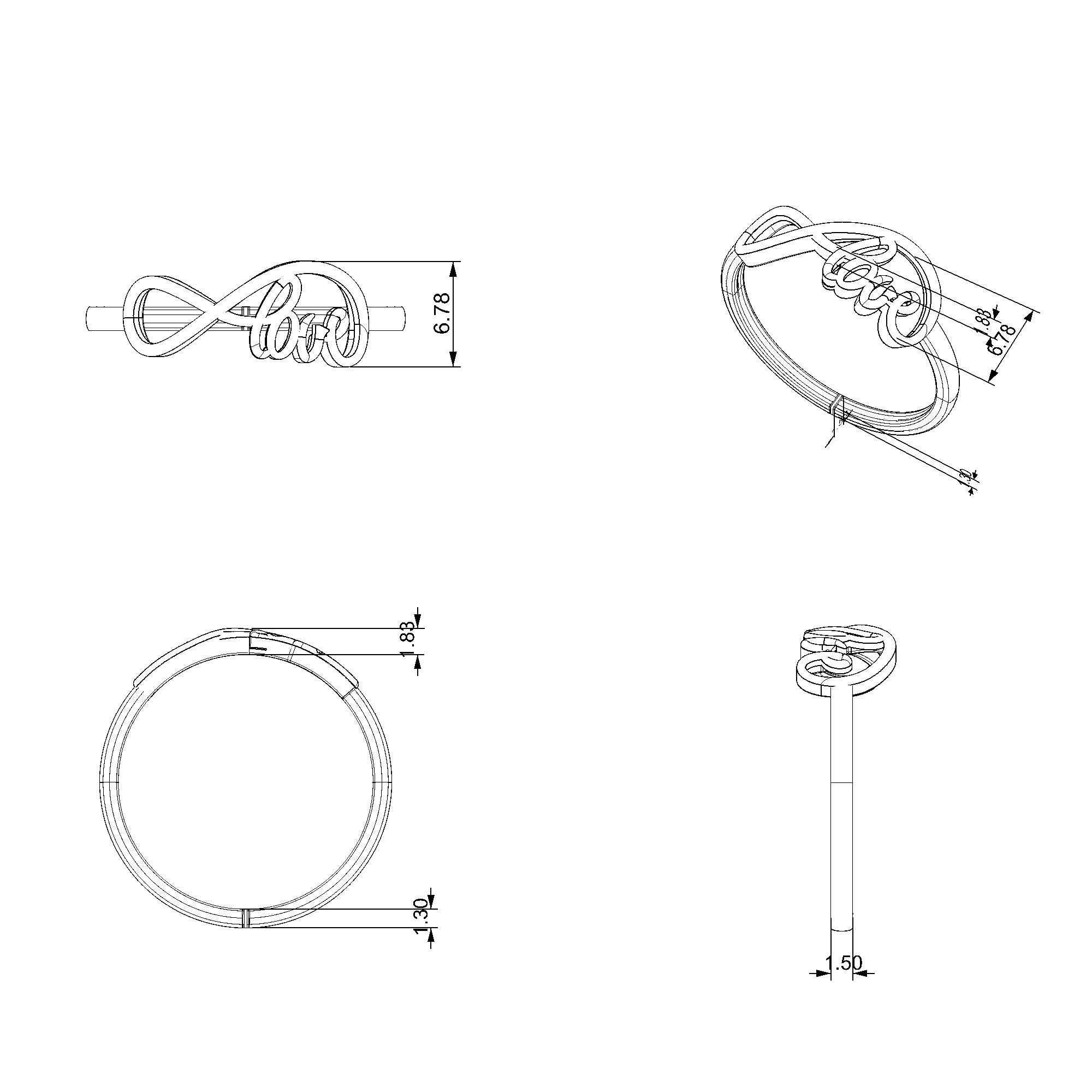 Pargold Solid Gold Infinite Love Luxe Ring-Static
