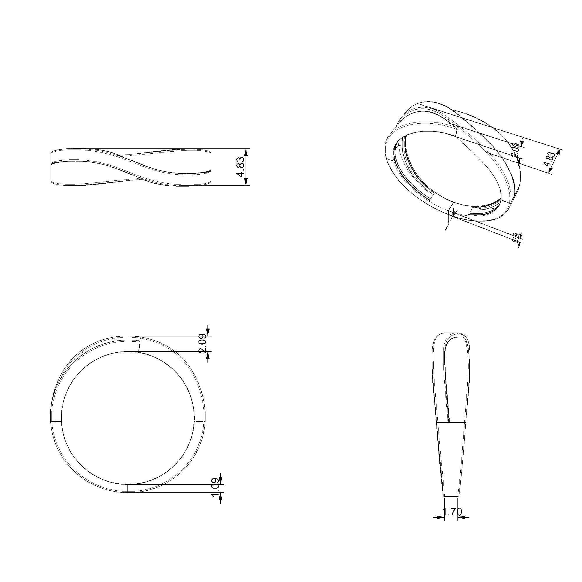 Pargold Solid Gold Modern Elegance Wave Band-Static