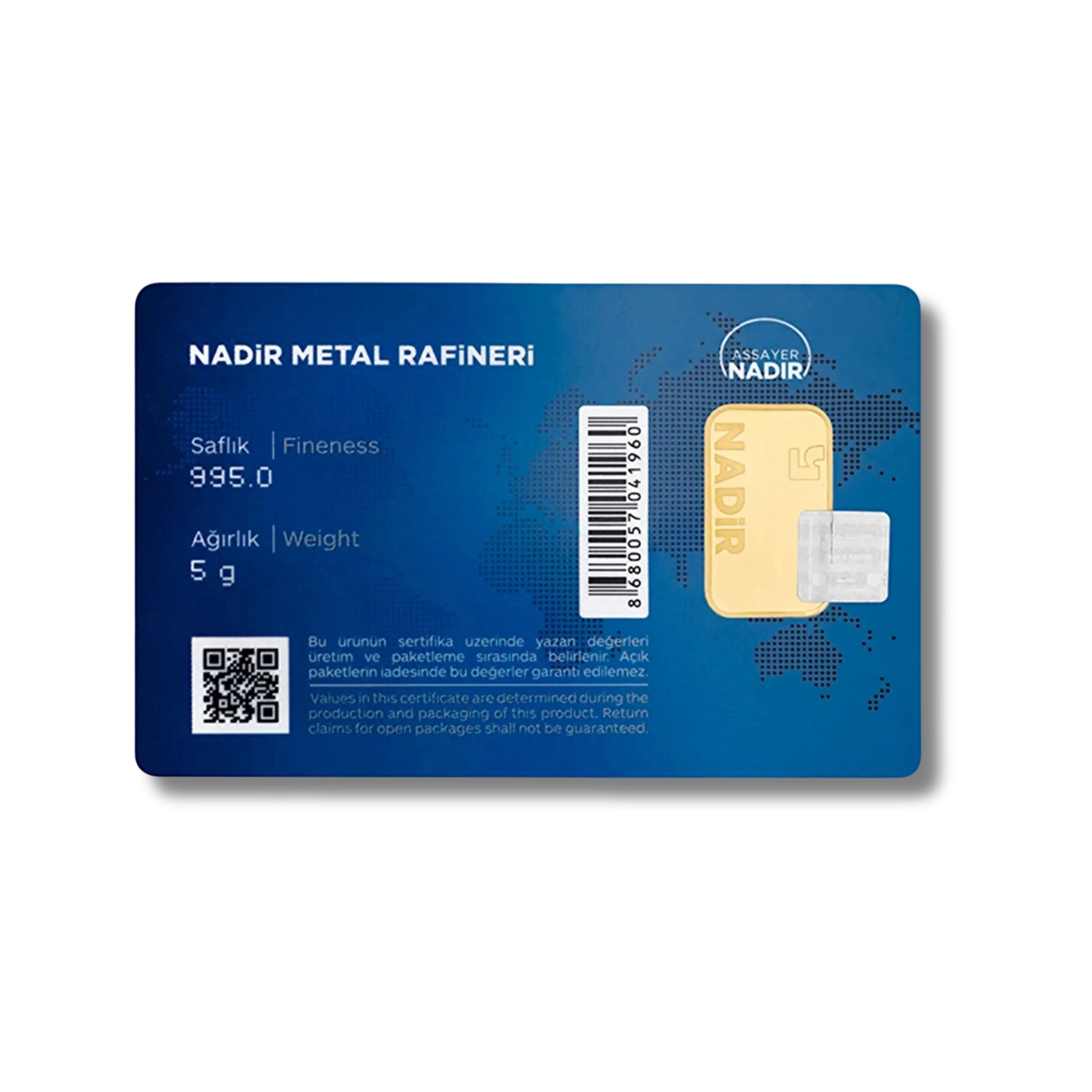 İnci Gold 5 Gr 24K Nadir Gold Bar